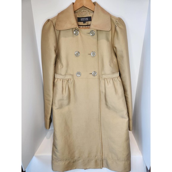 Kenneth Cole women's lightweight jacket.  Golden/Beige satin material. small - Picture 5 of 15